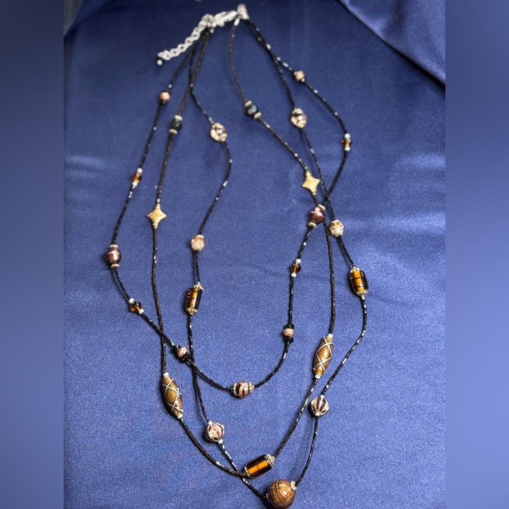 🤩CHICO’s Signed Multi-Strand Layered Bead Necklace, 24” - Picture 4 of 5
